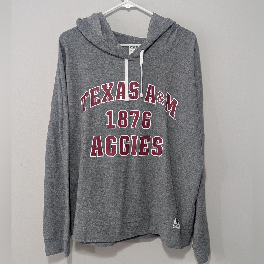 PINK Victorias Secret TEXAS A&M Aggies Hooded Sweatshirt Size Large